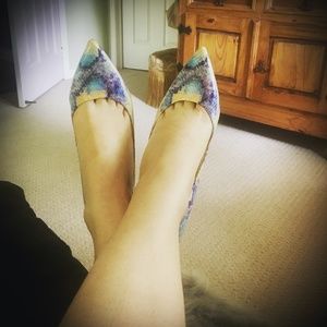 2 for $20 Fabulous Nine West rainbow kitten heel snakeskin pumps